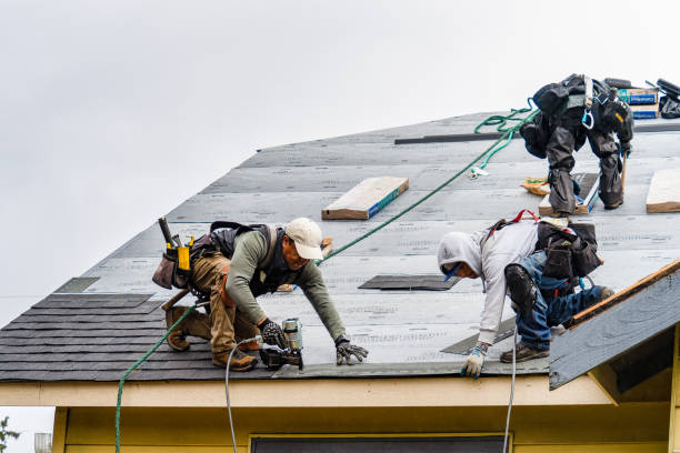 Professional Gutter Installation technician working in Dayton, IN